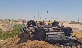مصرع وإصابة ستة أشخاص بحادث انقلاب عجلة في الديوانية